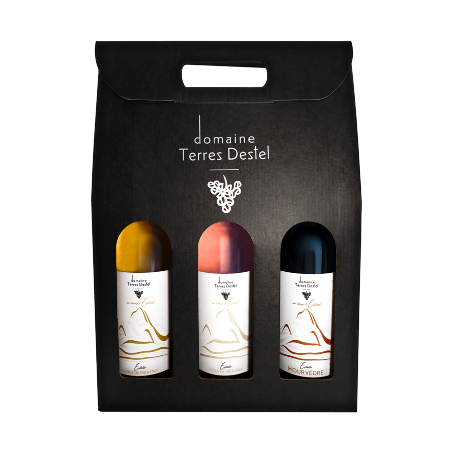 Trio pack Estelle wines red Mourvèdre, white and rosé Trio pack Estelle wines red Mourvèdre, white and rosé